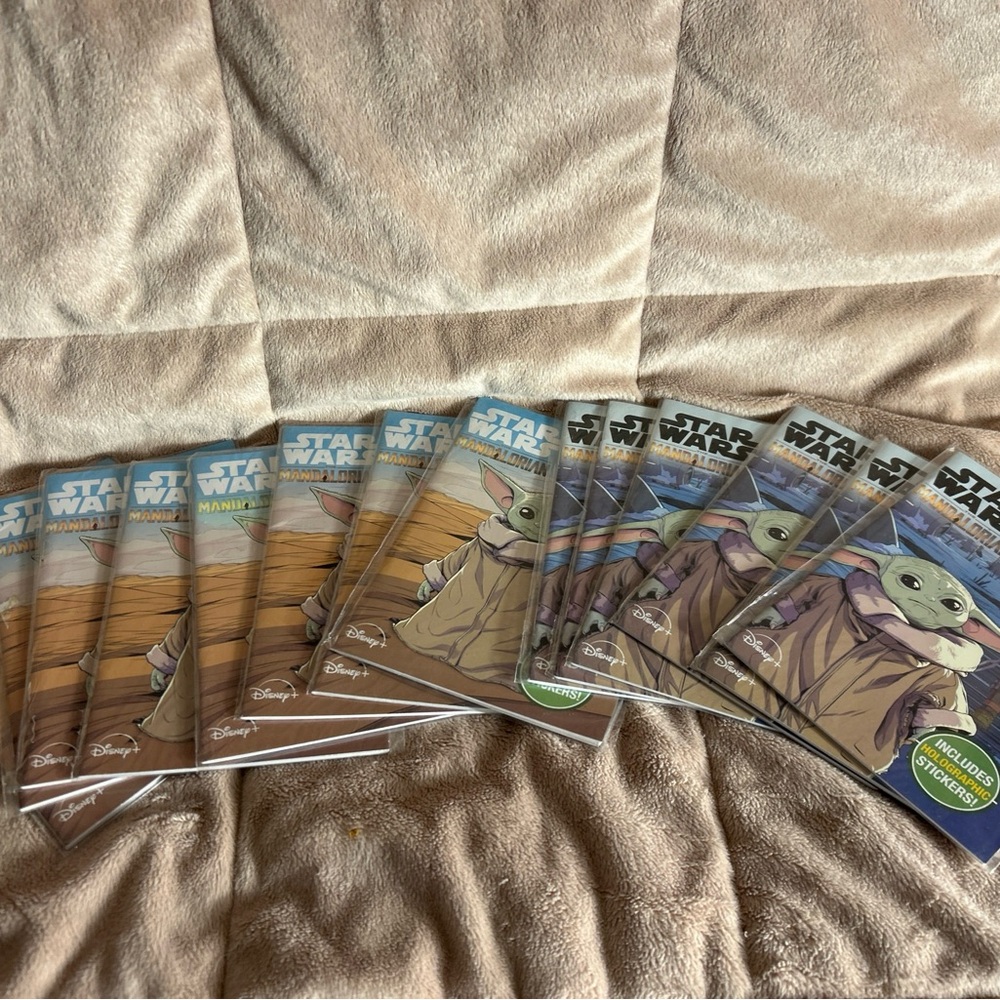 Mixed lot of 14 Disney Star Wars Mandalorian Colortivity books with stickers